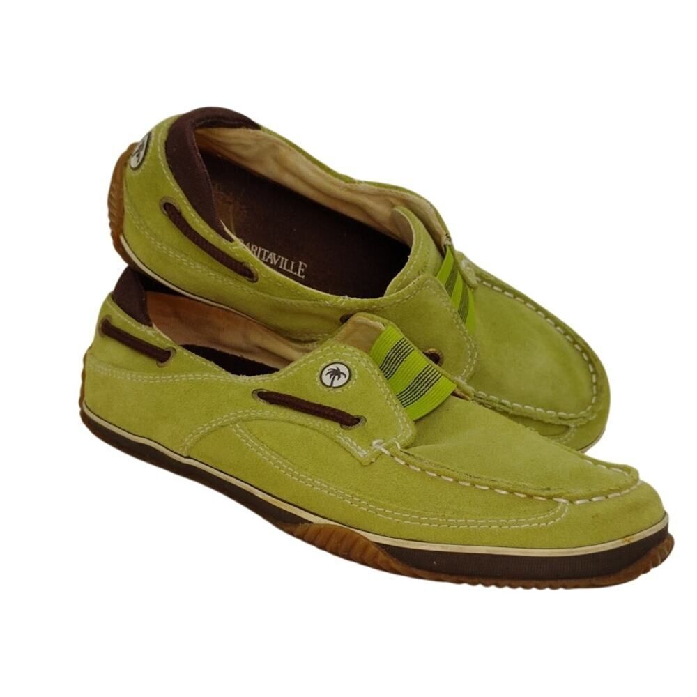 Margaritaville One Love NEW w/Tags Green Leather Slip-Ons - Size 7